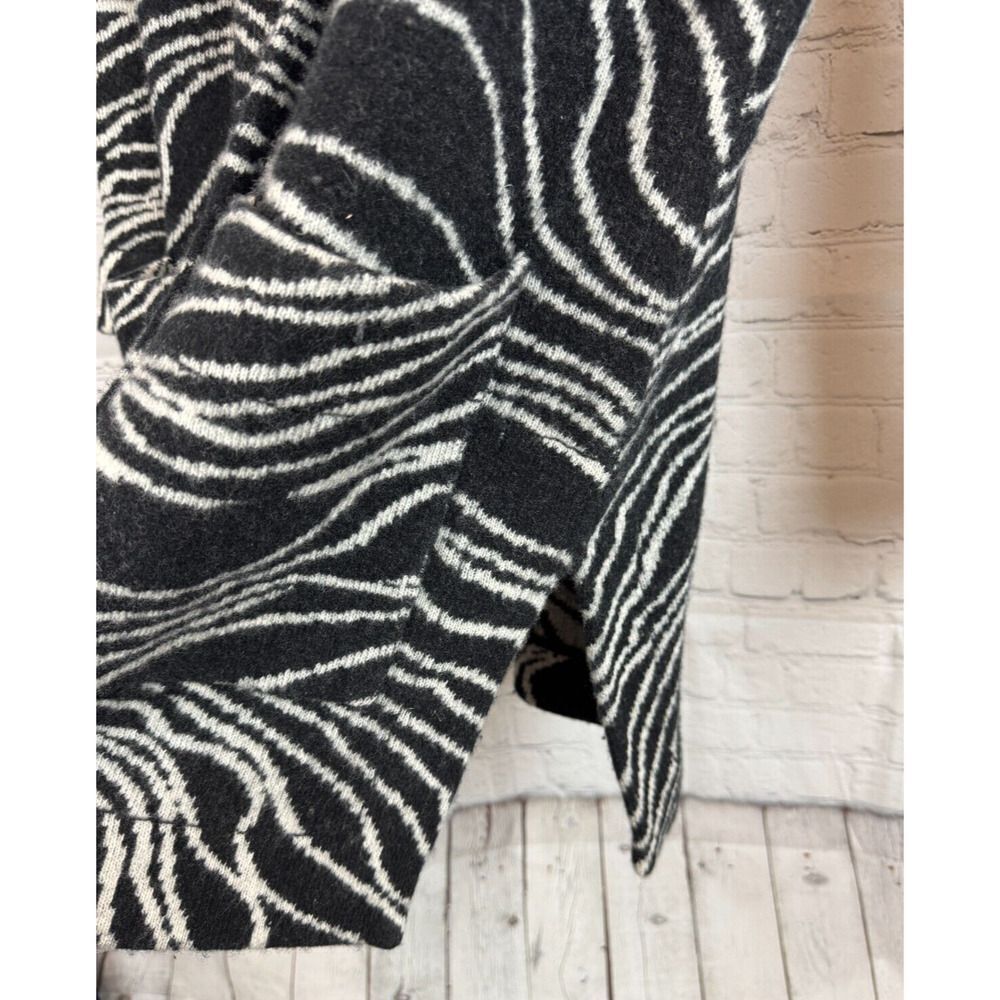 MAEVE ANTHROPOLOGIE lambswool black white knit cardigan sweater S - Picture 4 of 10